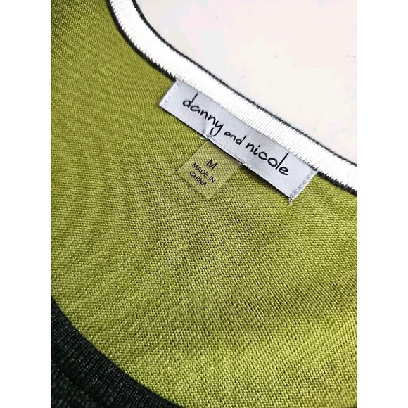 Danny & Nicole ~Woman Size M~ Green/Gray Striped Sweater Knit Dress 3/4 Sleeve. - Picture 4 of 11